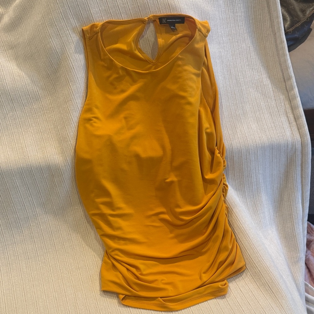 INC International Concepts Mustard Sleeveless Blouse